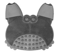 WRITWAA Shower Back & Foot Scrubber - Wall Mounted Silicone Bath Massage Mat with Suction Cups & Removable Front Feet Cover for Elderly Seniors Disabled Men Grey
