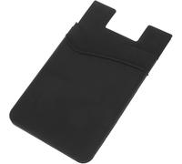 WRITWAA Silicone Adhesive Phone Pocket with Dual-Layer Design, Black Simple Card Holder for Bus Cards and Travel Scenes