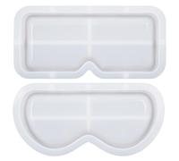 WRITWAA Silicone Glasses Tray Mold Strong Wear Resistance and Reusable 2pcs for Epoxy Resin Casting White Colour with Beads, Sequins and Dried Flower Accessories, for Family Gathering