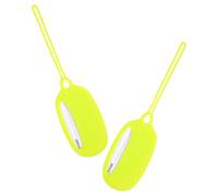 WRITWAA Silicone Luggage Tags in Yellow 2pcs for Suitcases with Secure Strap and Easy Identification, Oval Shaped Travel Tags for Business Trips and Travel