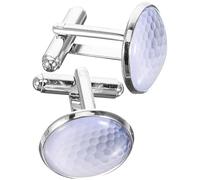 WRITWAA Silver Golf Ball Crystal Glass Cufflinks Pair for Men Groom Shirt Business Suit Accessory Wedding Cuff Buttons