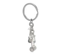WRITWAA Silver Metal Music Note and Guitar Key Chain Pendant for Keys and Bags, Practical and Decorative Keychain Pendant for Music Lover Decoration