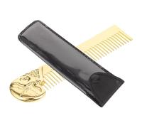 WRITWAA Skull Design Dual Sided Mens Hair and Beard Comb with Leather Pouch Stylish Grooming Tool for Sophisticated Grooming Routine Durable Structure and Elegant Finish