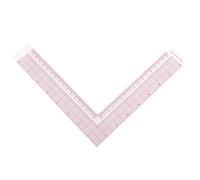 WRITWAA Sleeve Clothing Yardstick L-square Cutting Ruler Tailor Rulers Sewing Measuring Red Plastic Scale High Precision for Imposition and Drawing