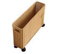 WRITWAA Slim Laundry Hamper with Wheels, Rolling Laundry Basket, Small Basket for Bedroom, Dorm, Pantry, Woven Organizer for Clothes Toy Magazine Umbrella