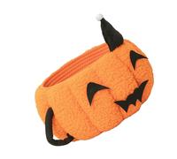 WRITWAA Small Orange Pumpkin Cotton Rope Basket for - Hand-Woven Halloween Candy Holder and Desktop Storage Organizer with Handles