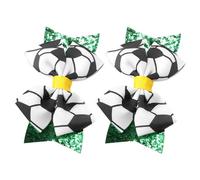 WRITWAA Soccer Print Bow Hair Clips 2-Pack Cute Glitter Hair Accessories for Girls Adjustable Soccer Bows for Boys and Girls Sports Parties
