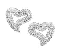 WRITWAA Sparkling Rhinestone Heart Earrings Studs Sweet Elegant Tiny Studs for Women Metal Jewelry for Casual and Formal Wear