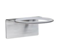 WRITWAA Stainless Steel Hair Dryer Wall Rack with Strong Adhesive, Lightweight and Space Saving Hair Dryer Holder for Bathroom and Toilet, Modern Design Silver Wall-mounted Bracket