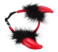 WRITWAA Stylish Red Cloth Pet Headband with Lovely Devil Horns, Easy to Put and Take, Comfortable for Dogs and Cats, for Family Portraits and Pet Parties