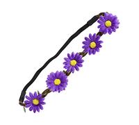 WRITWAA Sunflower Flower Hair Band Lifelike Wreath for Tropical Beach Party 5pcs Hawaiian Accessories