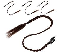 WRITWAA Synthetic Braided Ponytail Extension with Braided Techniques for Women 4pcs Long Flexible Hair Piece Made of High Temperature Fibers Comfortable to Wear for Daily Use