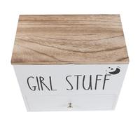 WRITWAA Tampon Storage Box for Bathroom Wood Material Tampon Organizer Feminine Product Holder for Girl Stuff and Sanitary Napkin Storage