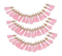 WRITWAA Tassels to Resistant Plastic Made Fading Velvet, Korean and 50pcs Pink Pendant Charms for Easy to Create Handbag Keychains DIY Craft and Handmade Items