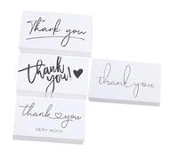 WRITWAA Thank You Cards Pack with Chic Look and Simple Colour Matching Design 50pcs X 4 Bags White Made of Paper Easy Carrying to Convey Appreciation for Online Stores