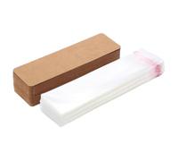 WRITWAA Transparent Kraft Paper Bookmark Sleeves with Self-Adhesive Bags Tear-Resistant Bookmark Holders for DIY Display and Wrapping Set for Book Lovers and Craft Projects