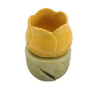 WRITWAA Tulip Shaped Ceramic Aromatherapy Burner with Large Capacity for Continuous Aromatic Diffusion, Easy Cleaning Essential Oil Burner and Decorative Oil Diffuser for Home