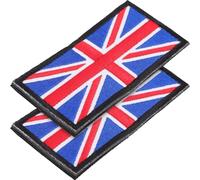 WRITWAA Union Jack British Flag Embroidered Patch 2Pcs National Flag Appliques for Hiking Backpacks