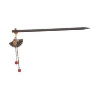 WRITWAA Unique Ethnic Hair Accessories Wood Alloy Hairpin Fan Design Long Hair Stick for Women Wedding Party