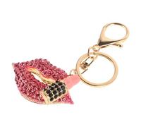 WRITWAA Unique Lipstick Pendant Keychain Decorative Key Holder for Women Sparkly Car Keyring
