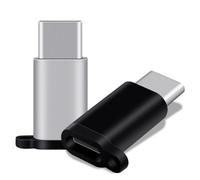 WRITWAA USB Type C Adapter and Alloy Material to Usb-c Male Connector Micro USB Female with Anti-lost Key Chain Plug and Play Converter for Charging and Data Transfer