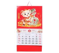 WRITWAA Vintage Chinese Wall Calendar 2027 with Lunar New Year Zodiac Goat Theme, Red Paper Material, Ample Writing Space, Daily Planning, Decorative Hanging for New Year Party Or Spring