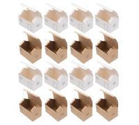 WRITWAA Vintage Christmas Small House Boxes Set 12 Kraft Paper 12 White Paper Mini Storage Boxes 24 Number Stickers 24 Tags 75Cm Christmas Mini Packing Holiday Wrapping
