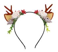 WRITWAA Vintage Deer Antler Headband Non Slip Hairwear for Adults Creative Cosplay Party Accessory with Christmas Decoration for Masquerade Carnival Halloween Years Eve Events