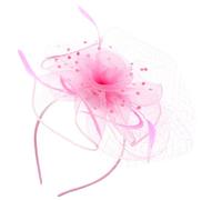 WRITWAA Vintage Mesh Fascinator Hair Clip with Plume Lightweight Breathable Headband for Women Wedding Elegant Net Veil Hair Accessory for Special Occasions and Photography Props