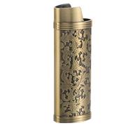 WRITWAA Vintage Metal Lighter Case Bronze Protective Sleeve for Clipper Outdoor Portable Thickened Cover with 3D Embossed Retro Design Anti-Loss