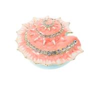 WRITWAA Vintage Orange Metal Sea Shell Jewelry Box for Small Trinkets and Treasures with Versatile Storage and Dust Protection, for Travel and Home Decor