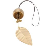 WRITWAA Vintage Pure Copper Fengshui Bell Wind Chime, Delicate Chinese Leaf-Shaped Hanging Ornament for Home Balcony Bedroom Decoration