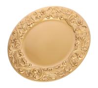 WRITWAA Vintage Relief Pattern Decorative Serving Tray Multi Use Jewelry Dish Lipstick Organizer Home Storage Plate for Bedside and Entryway