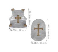 WRITWAA Vintage Roman Armour and Shield Plastic Cross Shield and Chest Plate Safe Role Play Accessory for Boys and Cosplay Dress Up