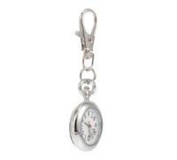 WRITWAA Vintage Silver Pocket Watch Keychain for Nurses with Larger Dial and Glass Alloy Material, Portable Hanging Keyring Design for Exams and Everyday Use Style