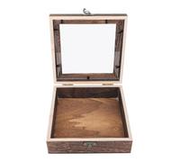 WRITWAA Vintage Style Specimen Display Box Jewelry Display Case Wooden Dustproof Flip Lid Retro Craftsmanship Sample Box for Desktop Adornment and Collecting Specimen