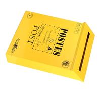 WRITWAA Vintage Yellow Iron Letter Box Ornament with 2 Hooks the Back, Easy Access and Can be Opened, Decorative Home Accessory for Photo Supply and Home Decor