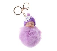 WRITWAA Violet Plush Doll Keychain - Soft Cartoon Tassel Key Ring for Kids Cute Accessory for Bags Home Decor and Party Favors