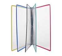 WRITWAA Wall Mount Reference Display System with Double-sided Flip Design and Plastic Material, 5 Double-sided Flip File Sorters Holder for Organizing Files, for Office and Home Use