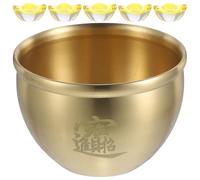 WRITWAA Wealth Bowl Brass Treasure Basin Smooth Surface Small Size Desktop Ornament for Study Room