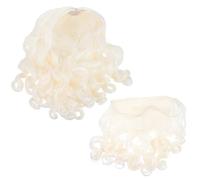 WRITWAA White Santa Claus Fake Beard and Long Wig Set, Soft the Touch and Comfortable to Wear High Temperature Fibre Cosplay Costume Props for Party and Christmas Supplies