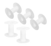 WRITWAA Wire Weaving Bobbins Plastic Spools 5 Pcs White Empty Thread Holders for Electrical Cord and Data Cable Storage
