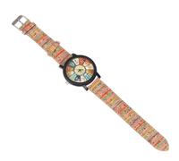 WRITWAA Wood Grain Quartz Watch for Man Leather Strap Wrist Watch Stylish Design for Daily Wear