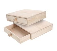 WRITWAA Wood Tea Storage Box Unfinished Stackable Organizer with Smooth Edges for Jewelry and Handicraft Storage at Home