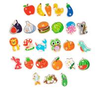 WRITWAA Wooden Alphabet Puzzle for Educational Matching with Animal Fruit Shapes Preschool Learning Game for Fine Motor Skills and Early Cognitive Development