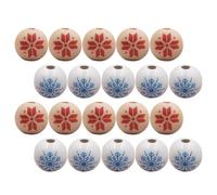 WRITWAA Wooden Beads Easy to Use Christmas Themed 60pcs with Snowflake Pattern Smooth Surface Craft Supplies for DIY Jewelry Making and Wedding Ornaments for Handmade Decorations