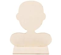 WRITWAA Wooden Portrait Clay Board Portrait Shaped Board Unique Handmade Artwork Natural Wood Material Khaki and White Colors DIY Craft for Women DIY