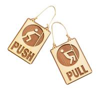 WRITWAA Wooden Push Pull Door Sign Set with Jute Rope Multipurpose Application for Door Easy to Use Rustic Style Guiding Sign for Public Places and Home