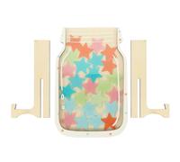 WRITWAA Wooden Reward Jar with Star Chart for Classroom Behavior Management DIY Decoration Storage Container for Home School and Office Display