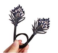 Wrixty Hair Bun Accessories for Women Girls, Magic Bun Maker for Hair Bun Shaper for Medium Thick Hair, Elegant Rhinestone Feather Clips for Women Daily, Party, Wedding (BE)